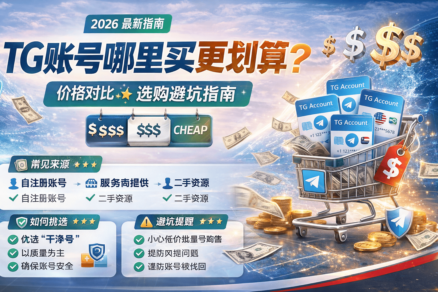 TG账号哪里买更划算？价格对比 + 选购避坑指南（2026）