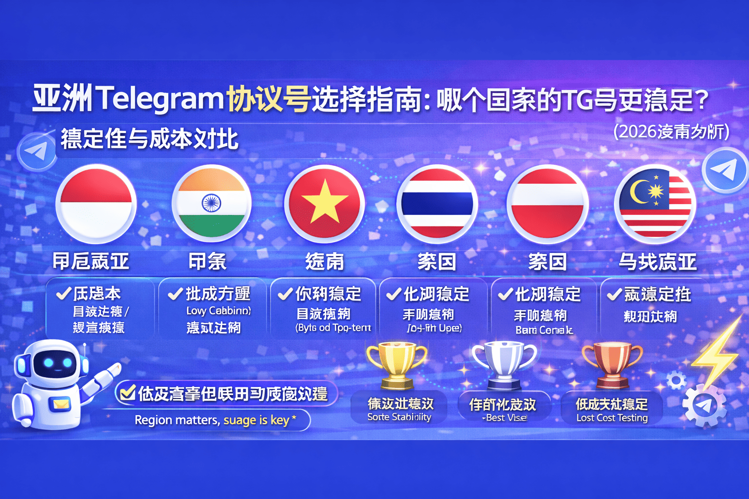 亚洲Telegram账号选择指南：哪个国家的TG号更稳定？（2026最新分析）